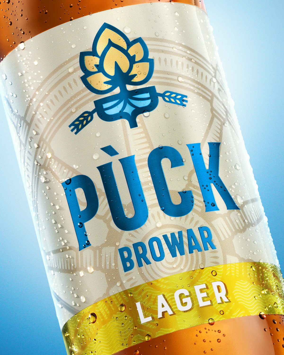 Klasyczna etykieta piwa rzemieślniczego Lager z Browaru Puck
